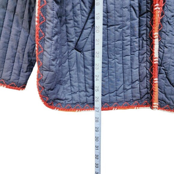 Democracy Womens Long Sleeve Quilted Jacket Midnight Blue Size M - Picture 13 of 14